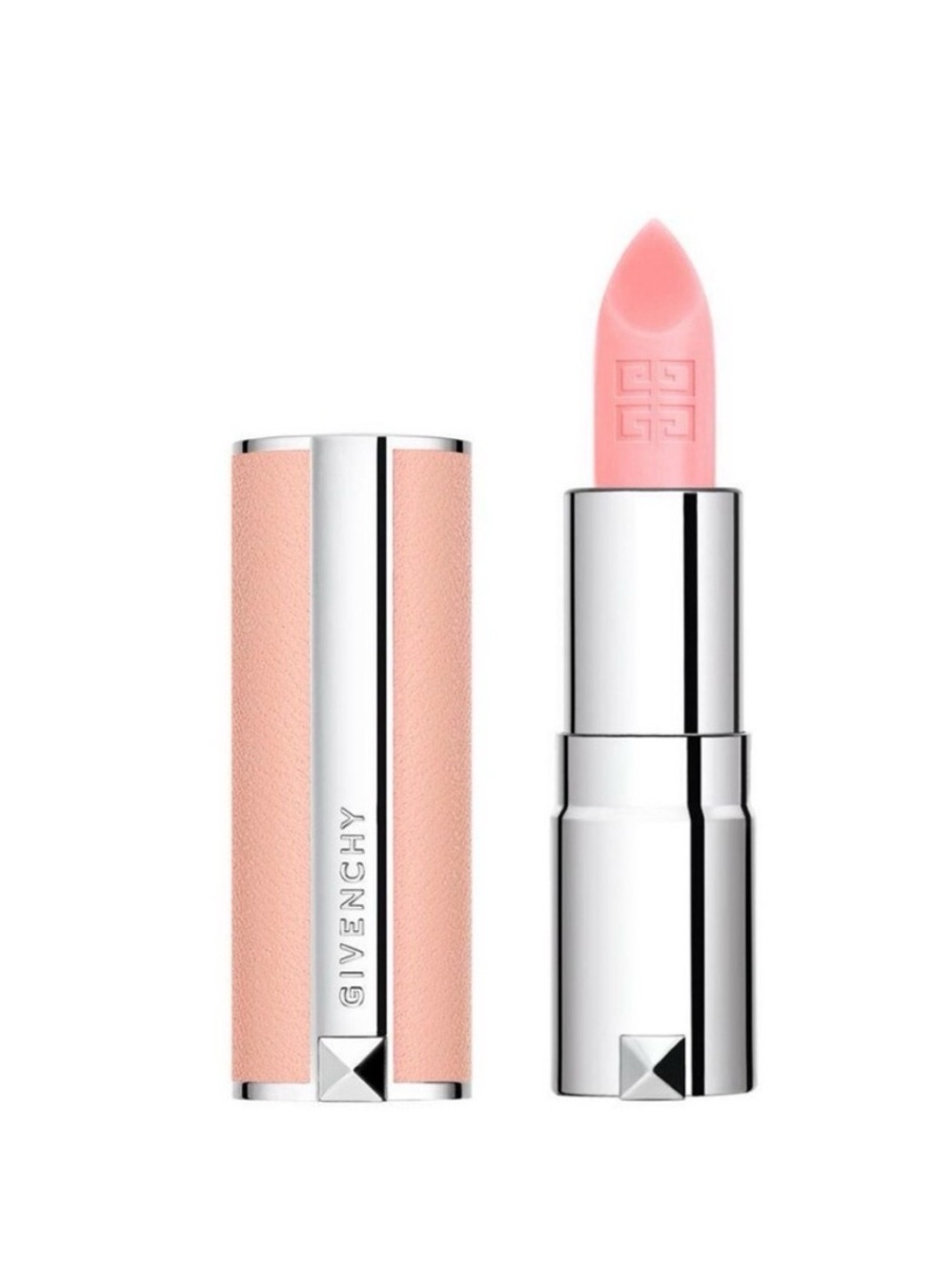 NIB Givenchy Rose Perfecto 001 Lip Balm Light Pink Leather Case 1.5g